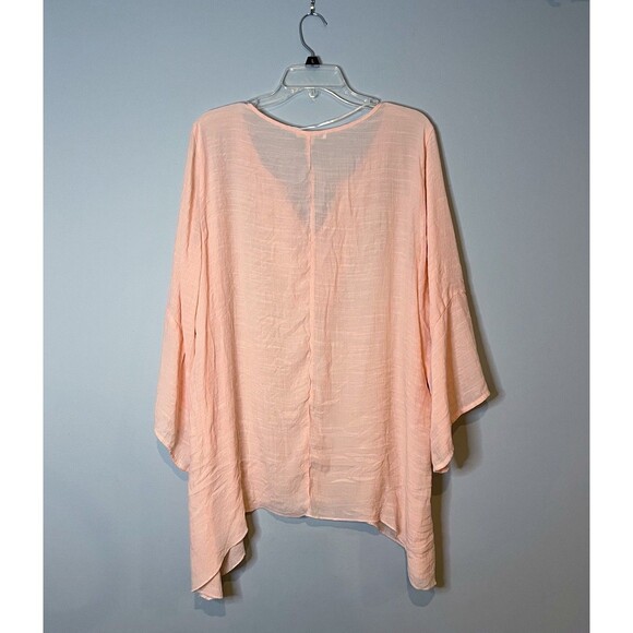 Spense Flowy Top Boho Chic Peasant Embroidered Crochet Gauzy Festival Flare 1X - Picture 2 of 6